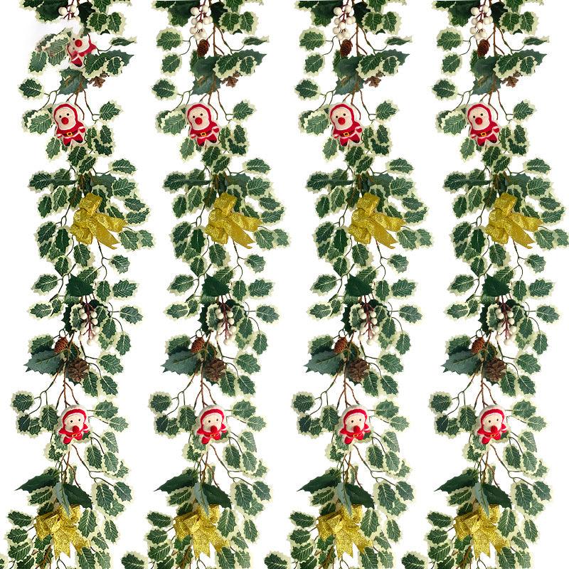 Christmas Greenery Indoor Decoration Father Christmas Bow Festive Atmosphere Decoration Decorative Wall Hanging