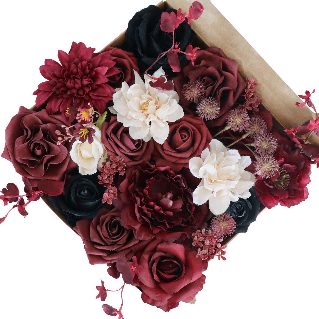 New Simulation Boxed Flowers Wedding Birthday Accompaniment Gift Flower Box Handmade Diy