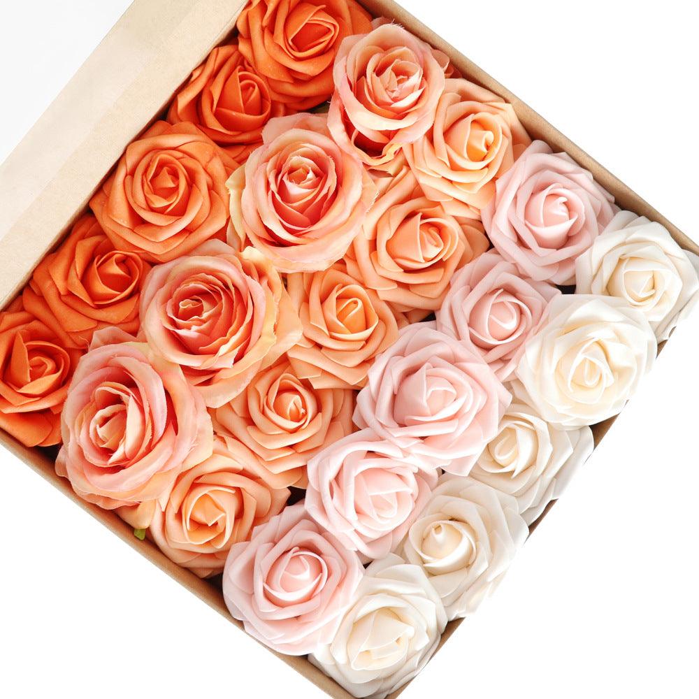 Simulation PE Roses Boxed Flowers Wedding Birthday Party Handmade Gift Flower Boxes