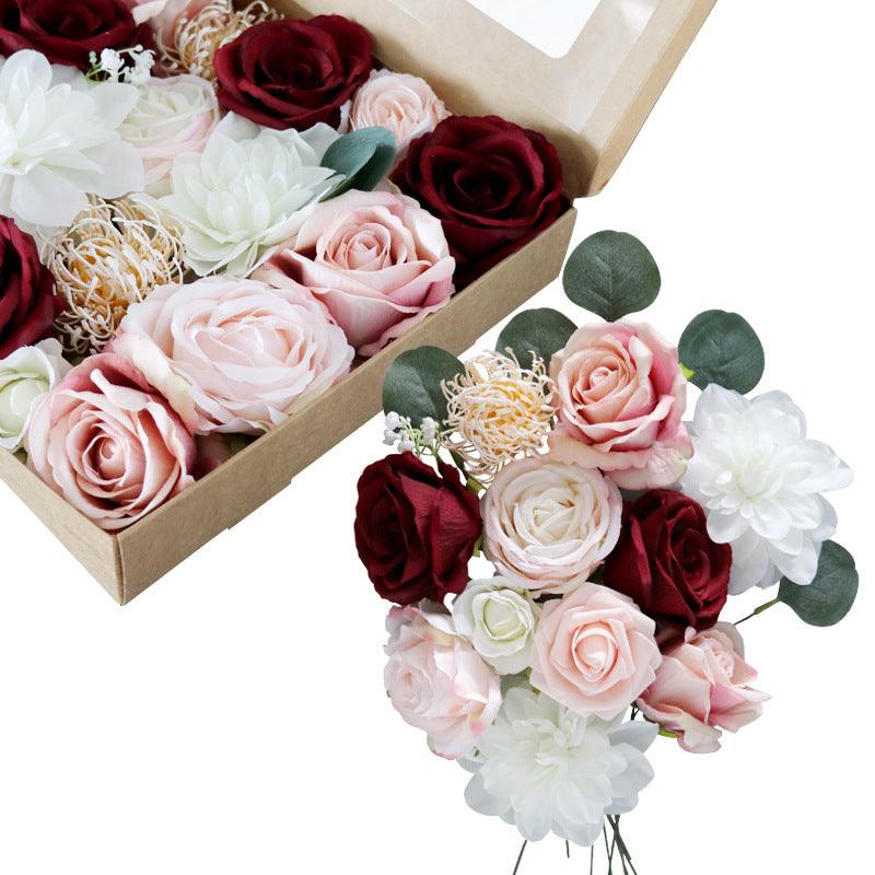 Creative simulation boxed flowers European wedding bouquet Valentine's Day birthday gift flower box