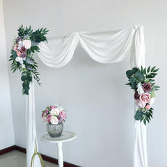 Dusty Rose Wedding Arch Hanging Corner Floral Decor