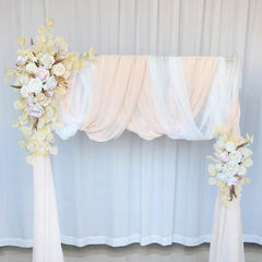 Simulated arch beige flower decoration wedding scene welcome sign corner flower arrangement