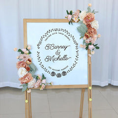 Wedding Welcome Sign Caramel Champagne Sign Floral Props