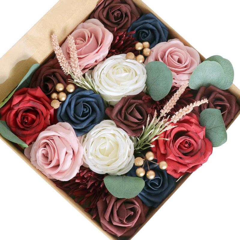 European Wedding Boxed Flowers Holiday Party Gifts Flower Boxes Simulation Flowers Diy Home Bouquet