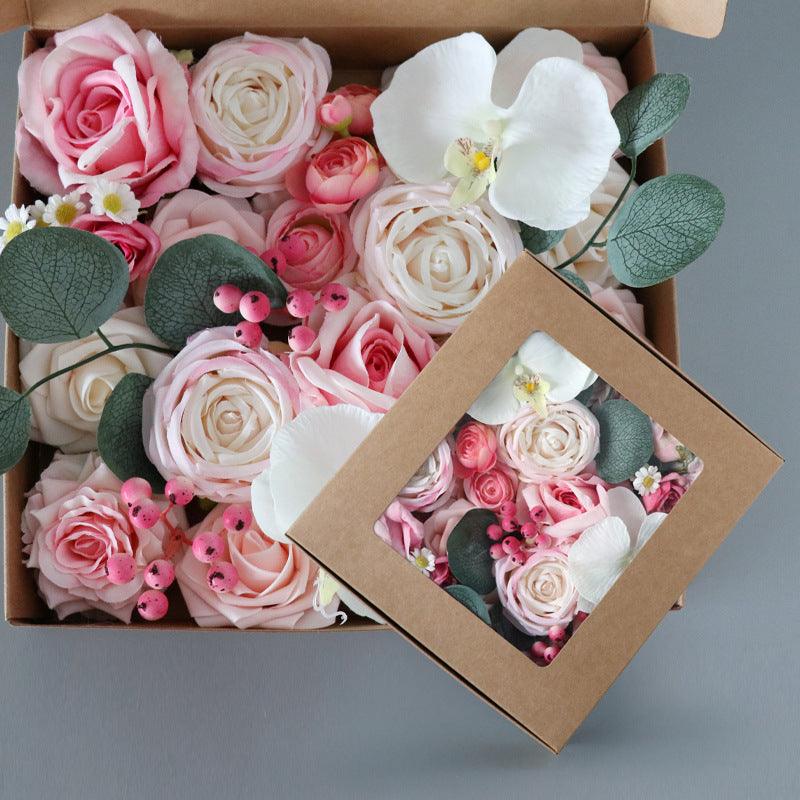 Simulation Boxed Flowers European Wedding Bridal Bouquet Diy Birthday Valentine's Day Gift Flower Box