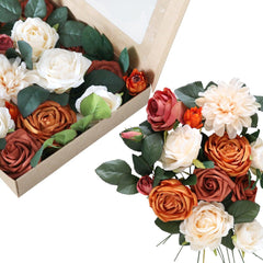 Wedding Birthday Proposal Flower Box Simulation Rose Valentine's Day Gift Box Flower Head with Rod DIY