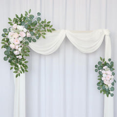 Pink Rose Wedding Arch Hanging Corner Floral Decor