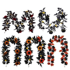 Simulated Halloween Maple Leaf Vine Black Home Decoration