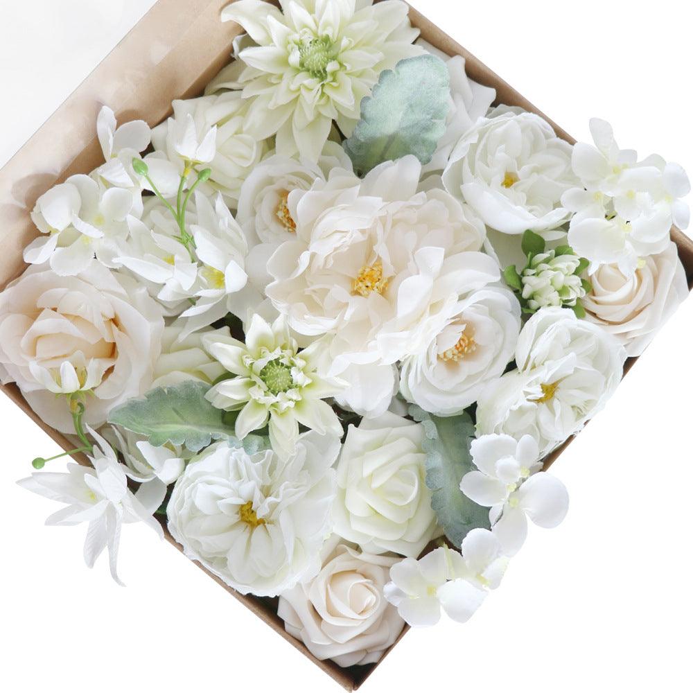 White Artificial Simulation Box Flower | Uflower