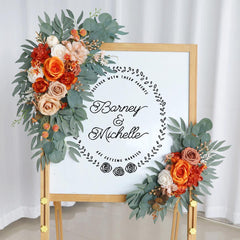 Simulated floral wedding welcome sign decoration corner flower props