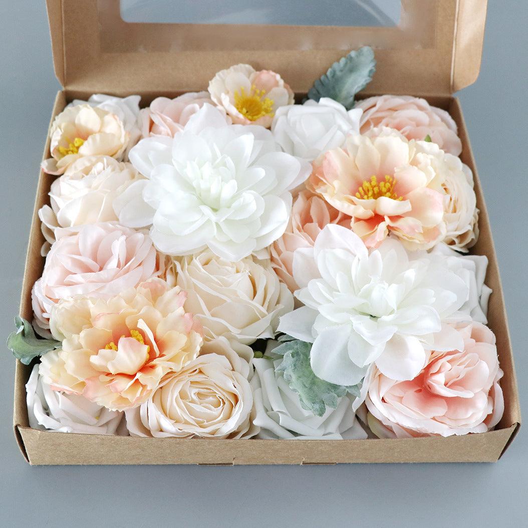 Simulation Rose Boxed Flowers Wedding Accompaniment Gifts Flower Box Diy Home Decoration Flowers