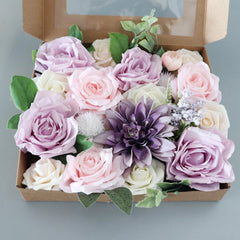 Simulation Boxed Flower Heads With Rods Diy Home Bouquet Holiday Wedding Banquet