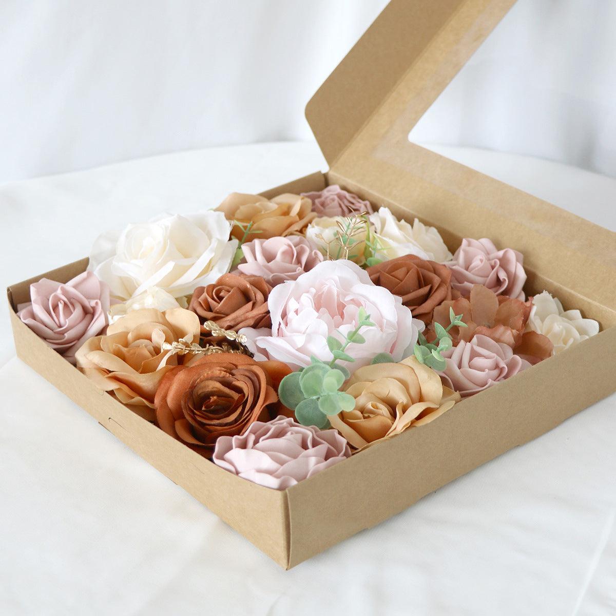 Simulation Boxed Flowers European Wedding Birthday Party Gift Flower Box Wedding Bridal Bouquet