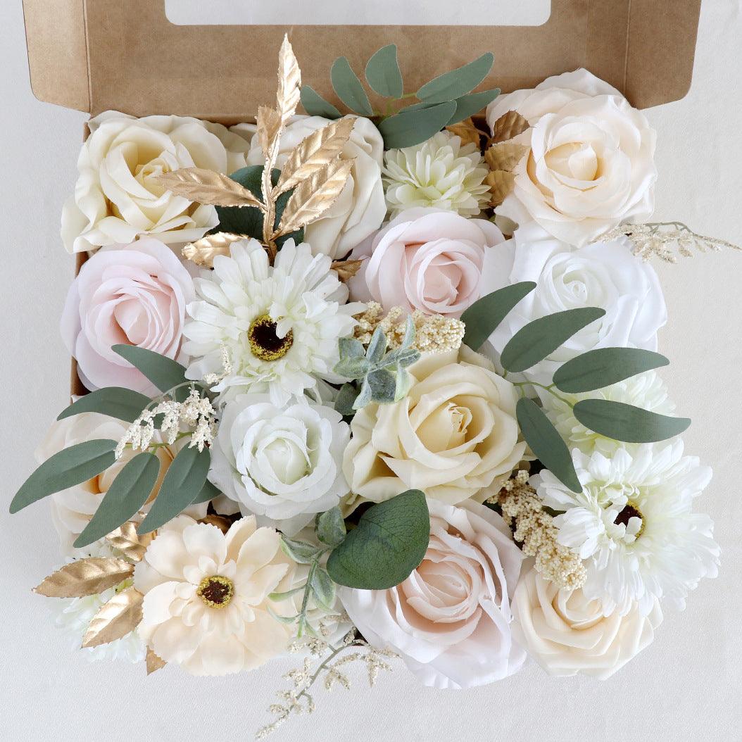 Simulation Rose Boxed Flowers Wedding DIY Bridal Bouquet Birthday Valentine's Day Gift