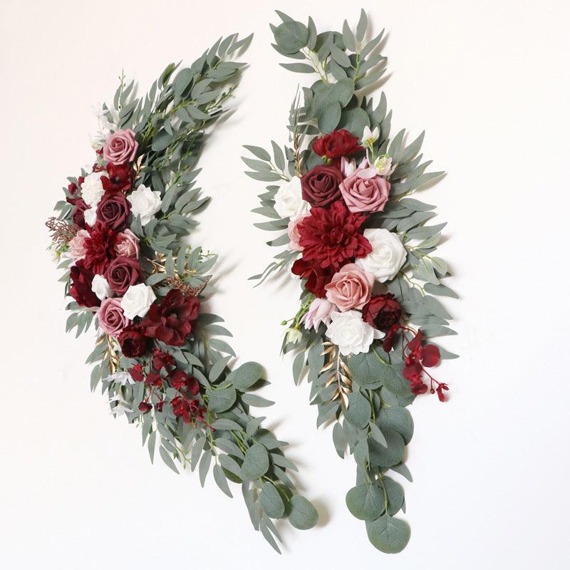 Claret Lotus Root pink Wedding Arch Hanging Corner Floral Decor