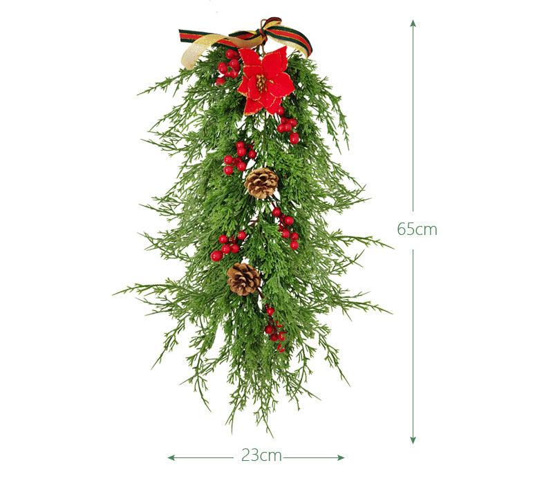 Simulation Christmas Door Decorations European and American Home Wall Decorations Greenery Pine Needle Christmas Hanging