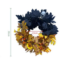 Simulated maple leaf wreath interior decoration