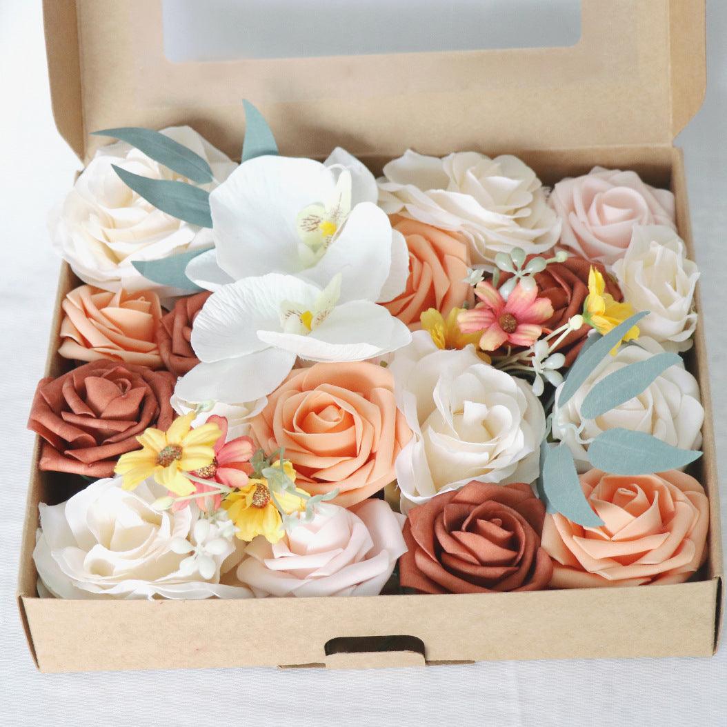 Simulation Flowers Boxed Flowers Wedding Birthday Party Gift Flower Box DIY Home Decoration Flowers