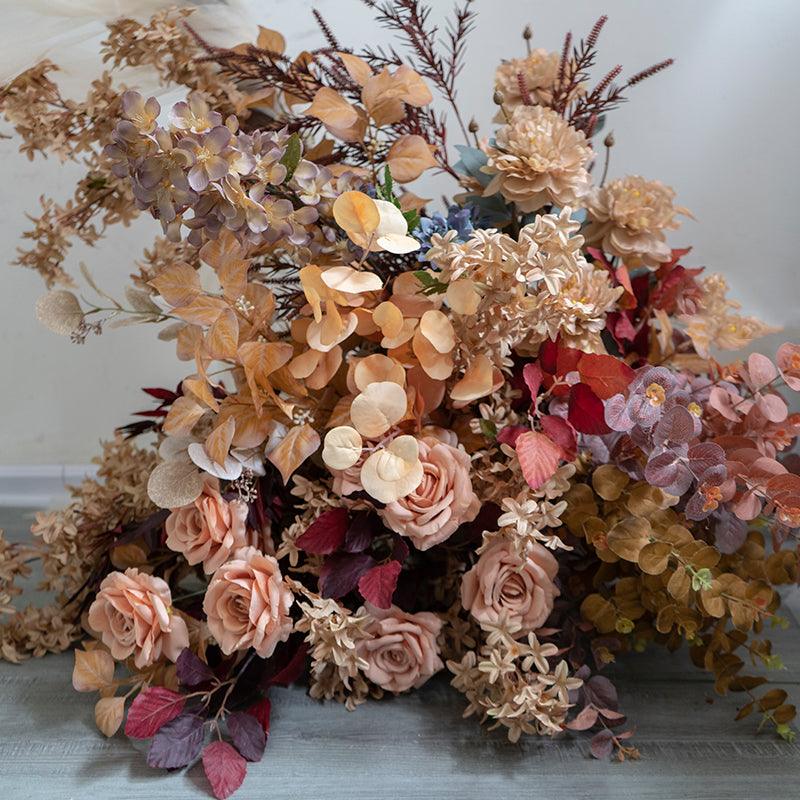 New Autumn Caramel Color Wedding Background Simulation Set Flower Art