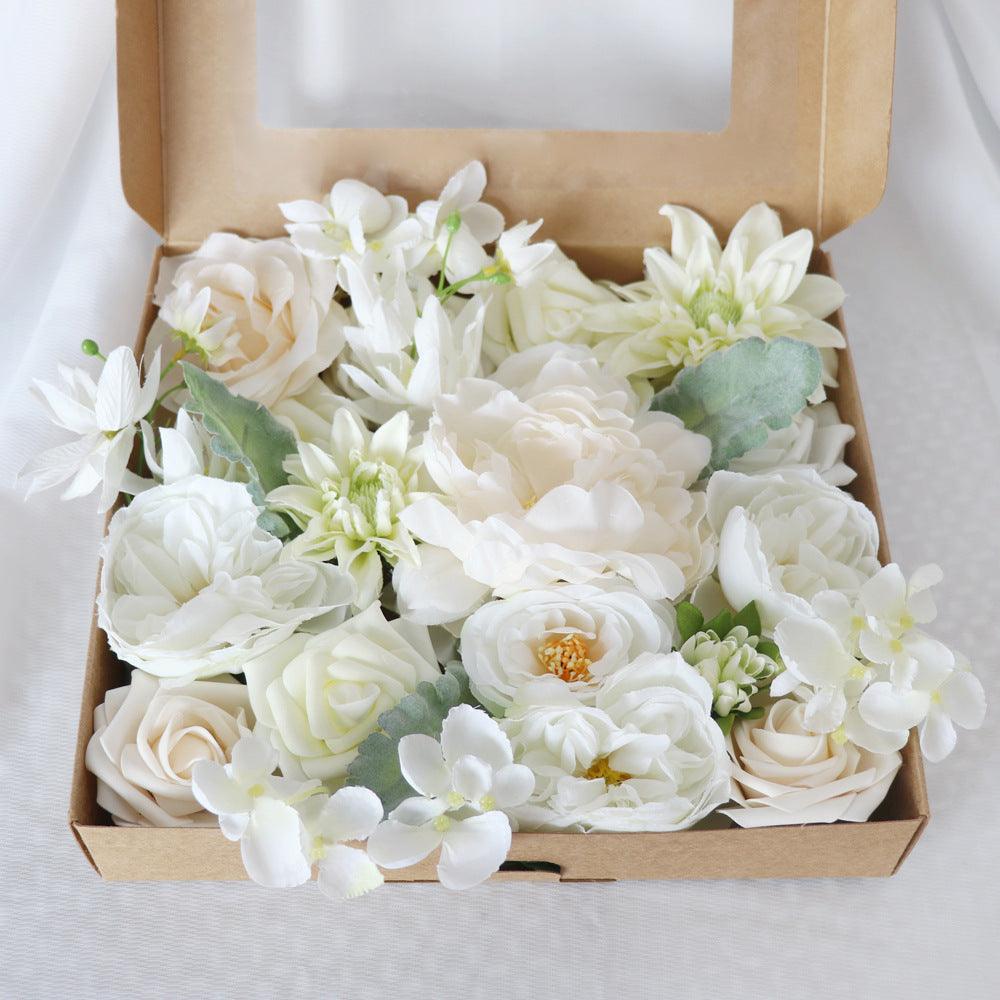 White Artificial Simulation Box Flower | Uflower