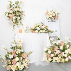 Simulated pollen white peony flower art wedding mall decoration