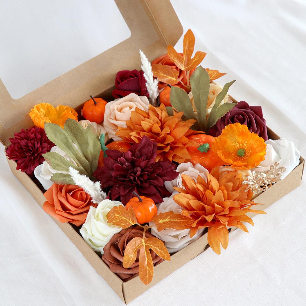 Faux Flowers Boxed Flowers Halloween Gift Flower Box Flower Heads With Rods Diy Home Decor