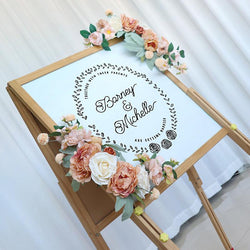 Wedding Welcome Sign Caramel Champagne Sign Floral Props