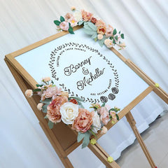 Wedding Welcome Sign Caramel Champagne Sign Floral Props