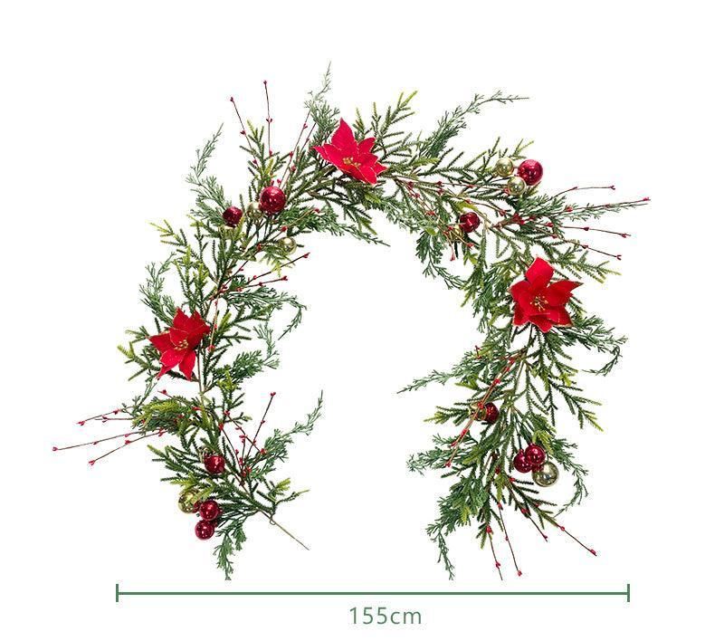 Simulation Christmas Balls Berries Christmas Tree Greenery Decoration Artificial Pine Needles Rattan - Uflower