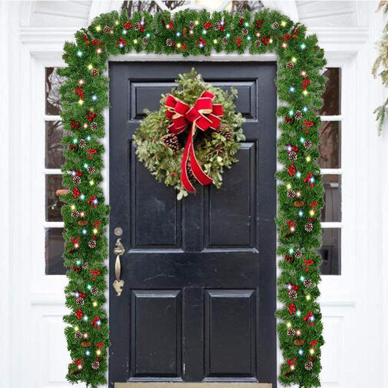 2.7m PVC Christmas Decoration Rattan Wreath - Uflower - Uflower