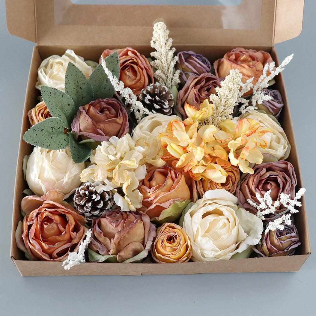 Simulation Flowers Boxed Flowers Diy Wedding Bridal Bouquet Birthday Holiday Gift Boxes