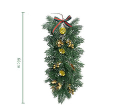 Christmas Pine Needle Wall Hanging Bells Berries Holiday Ambience Decoration Artificial Pine Needle Wall Hanging