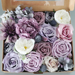 Simulation flowers in box flower head with rod DIY bouquet birthday valentine's day gift flower box