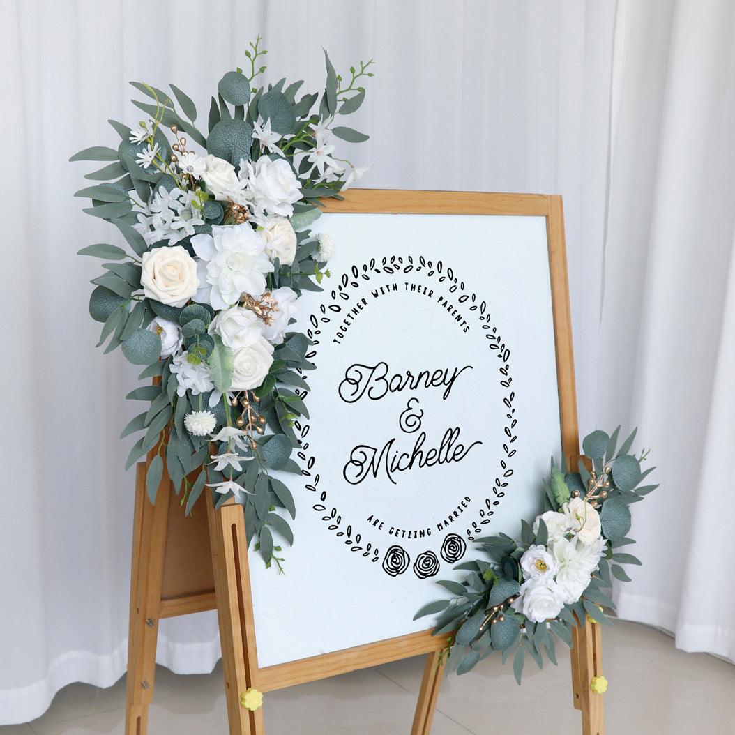 Wedding Arch Flower Simulation Rose Welcome Sign Wedding Party