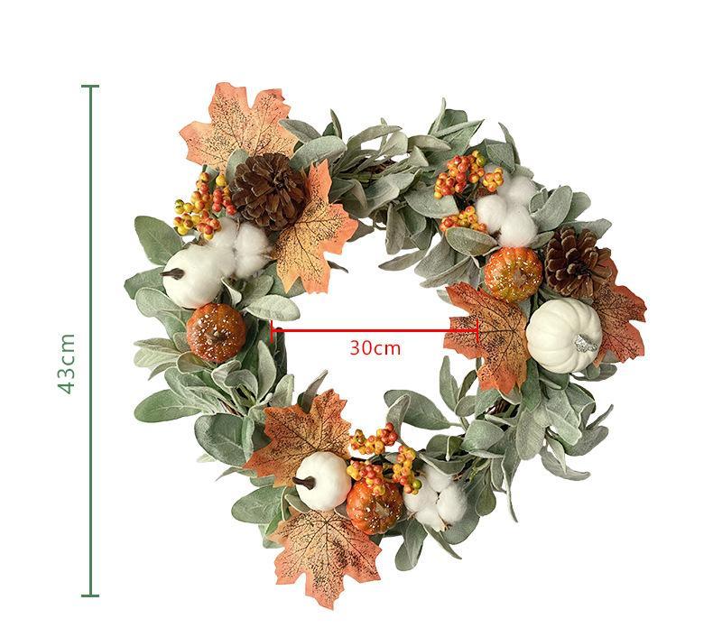 Simulated flocking rabbit ear leaf wreath interior decoration