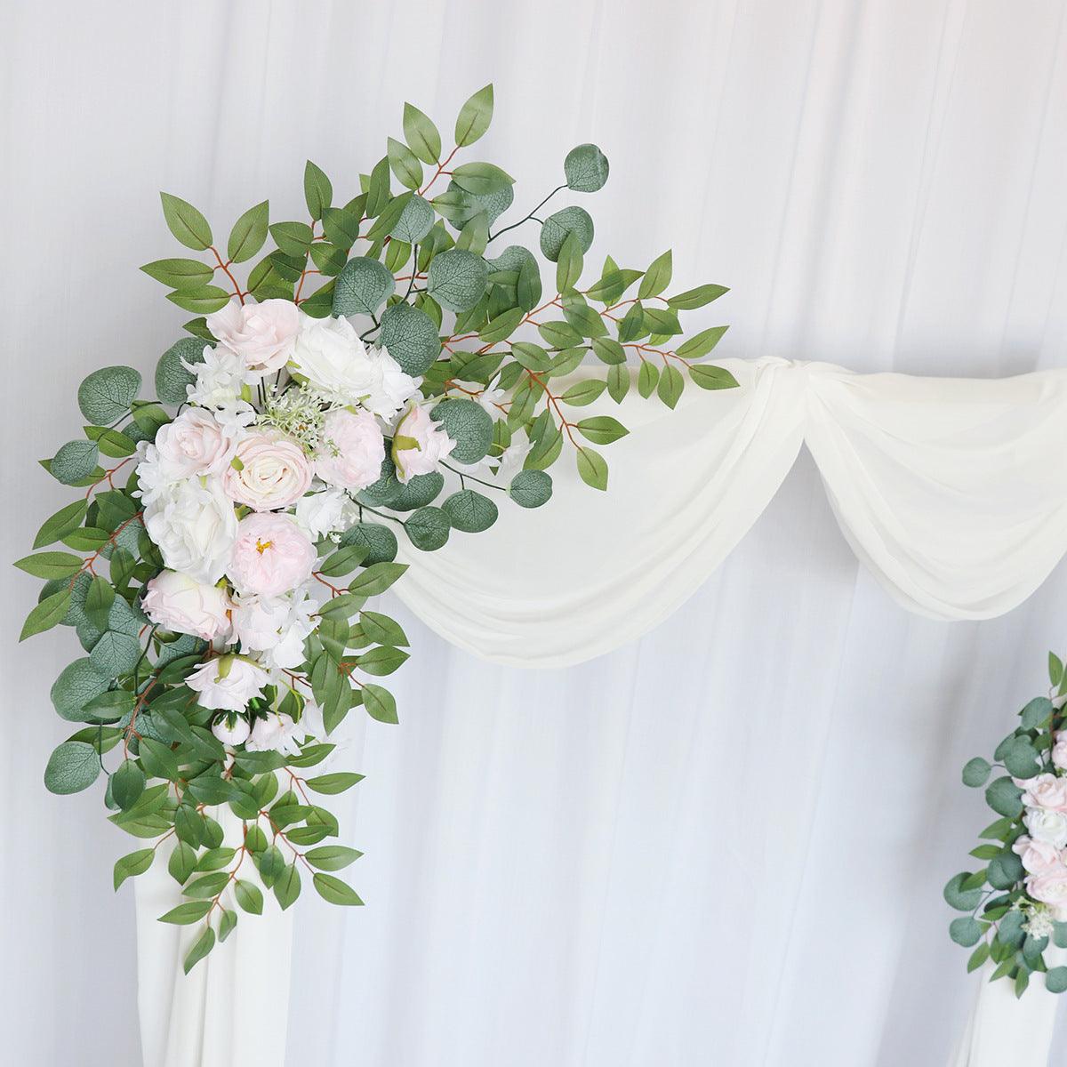 Pink Rose Wedding Arch Hanging Corner Floral Decor