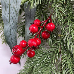 Simulation pine needles rattan Christmas atmosphere decoration pine cone cotton red fruit indoor wall decorations