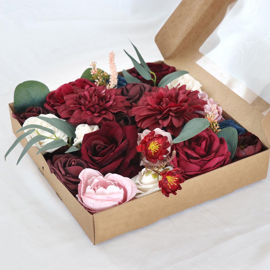 European Simulation Boxed Flowers Wedding Birthday Party Gift Flower Box Diy Home Decoration