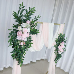 Pink Green Wedding Arch Corner Flower Decor