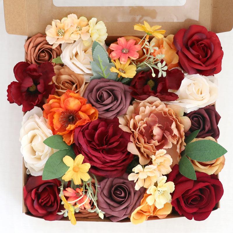 Boxed Flowers European Style Wedding Birthday Party Simulation Flower Gift Set