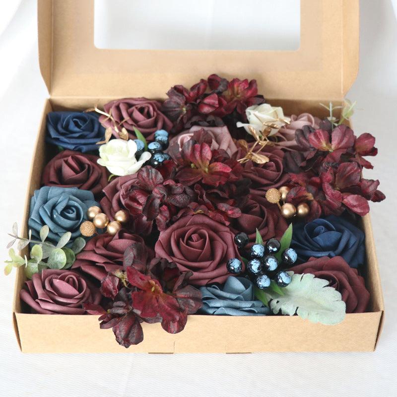 European vintage put simulation rose boxed flowers wedding birthday party gift flower box