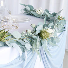 Simulated Rose Strip Eucalyptus Berry Table Flower Rose Vine Wedding Decoration Background