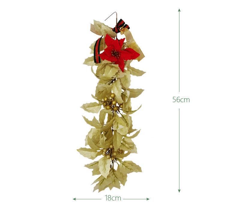 Simulation Christmas Door Decoration Hanging Artificial Indoor Home Wall Hanging Gold and Silver Decoration Christmas Hanging