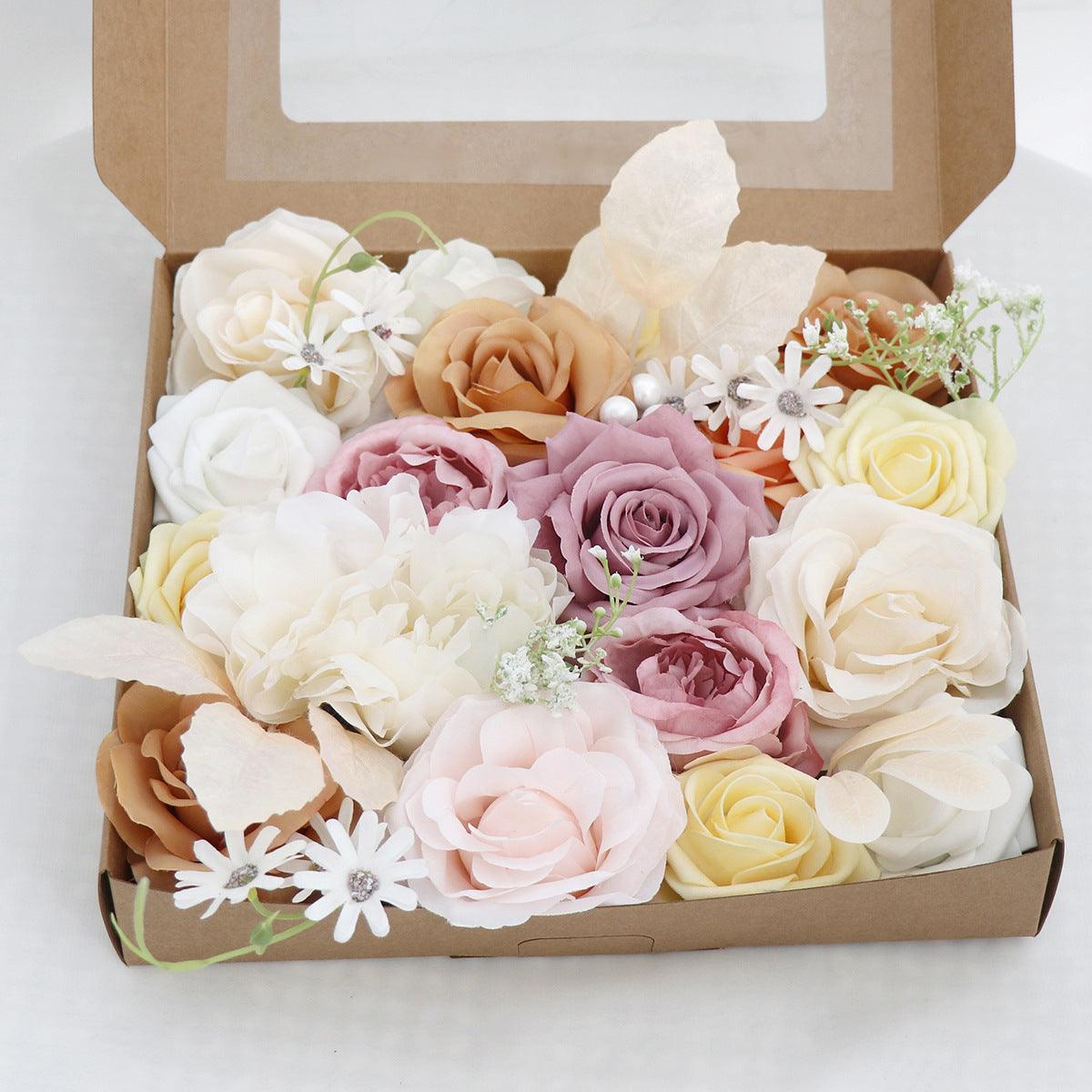 Boxed flowers DIY rose simulation hand bouquet Valentine's Day gift flower box