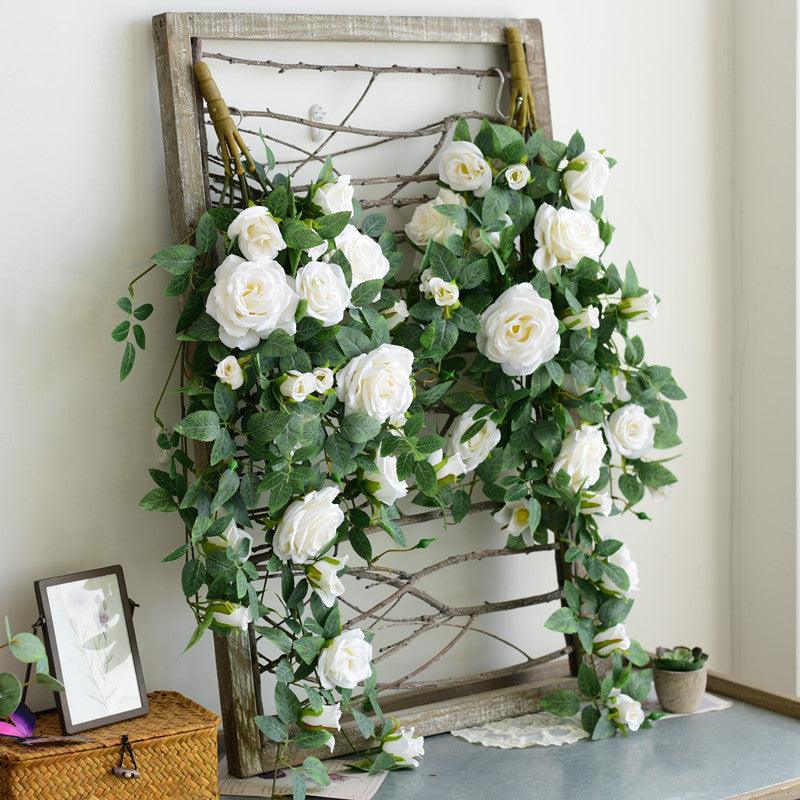 Simulated rose wall hanging rattan false decoration indoor