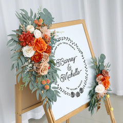 Simulated floral wedding welcome sign decoration corner flower props