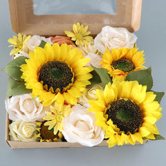 Simulation Sunflower Flower Box Spring Holiday Gift Boxed Flowers Mother's Day Birthday Diy