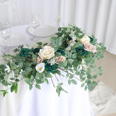 Dousha dark green table flower wedding decoration simulation flower banquet floral art