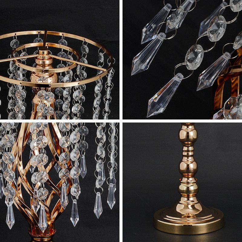 Wedding Decorative Flower Ware Iron Art Electroplated Tassel Crystal Roadmap