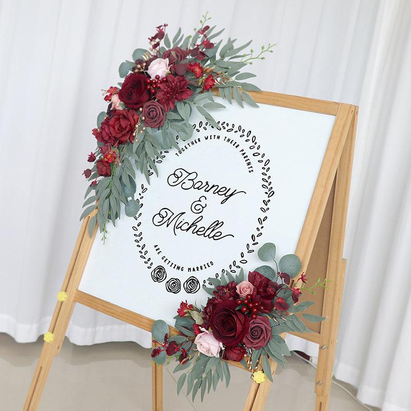 Simulated flower wedding welcome sign decoration corner flower props